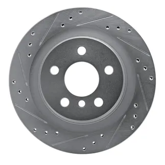 R1 Concepts EDZ-31158L Brake Rotor Drilled and Slotted Silver